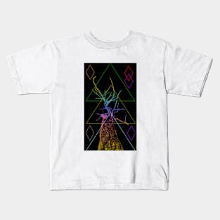 Geometric Rainbow Tree Kids T-Shirt